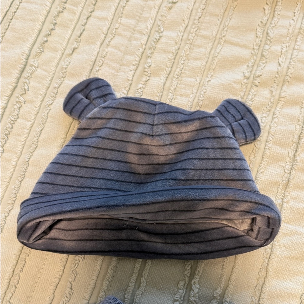 Carters Baby Striped Footed One-Piece with Hat - Picture 2 of 6